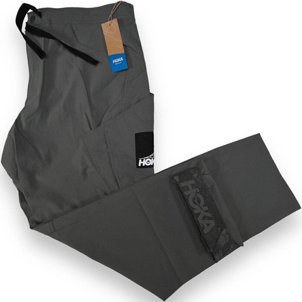 Hoka One One Mens XS Transport Pants Castlerock #1128264 NEW!